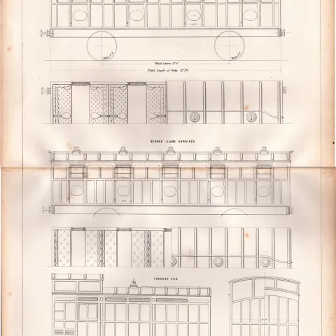 Carriage Stock of The North London Railway Antique Scarce Diagram-22.