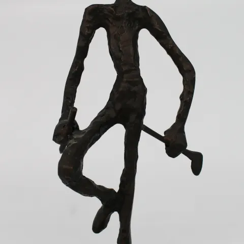 Vintage Bronze Golfing Figurine