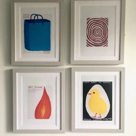 David Shrigley OBE (b 1968) ‘My Flame Will Not Be & 3 Others’, Shrig Mini Series Offset Lithograph,