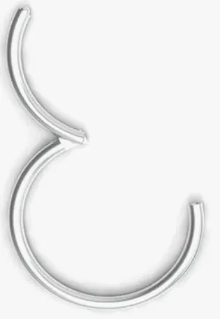 10 x Silver 2PCS-20G(0.8mm) 7mm Hinged Snug Fit Nose Rings L14a sku-3802