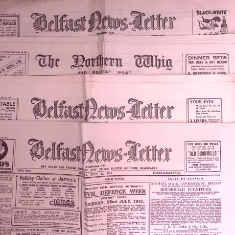 Job-Lot Original Belfast Ireland WW2 Newspapers Images & Reports of The War-40.