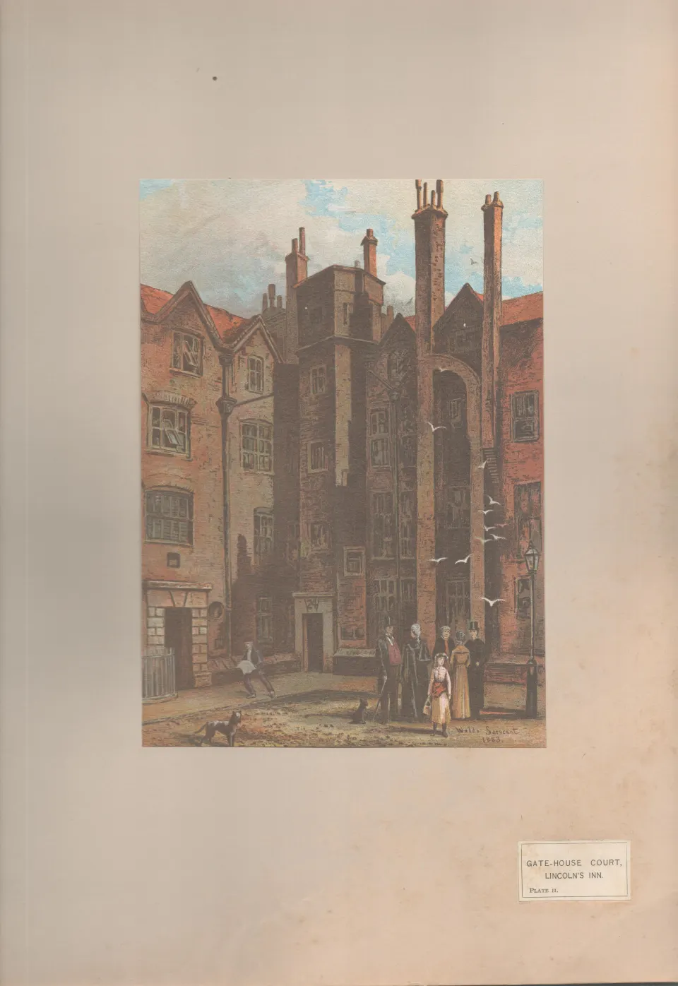 Gateway House Court  Antique 1888 Views of London