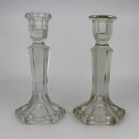Pair of Glass Crystal Candlesticks