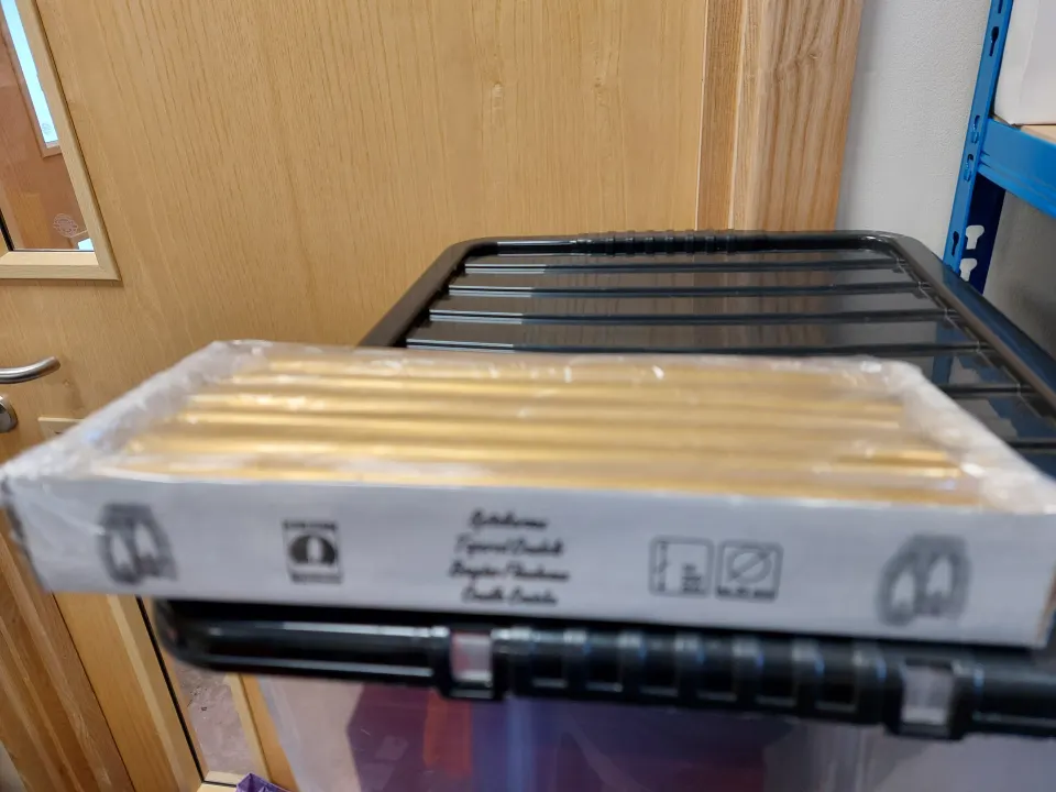 Box of 12 long gold candles