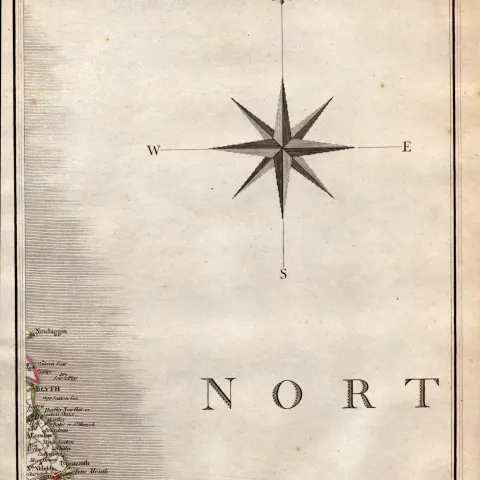 Northumbria South Shields Tynemouth Blyth John Cary’s Antique 1794 Map.