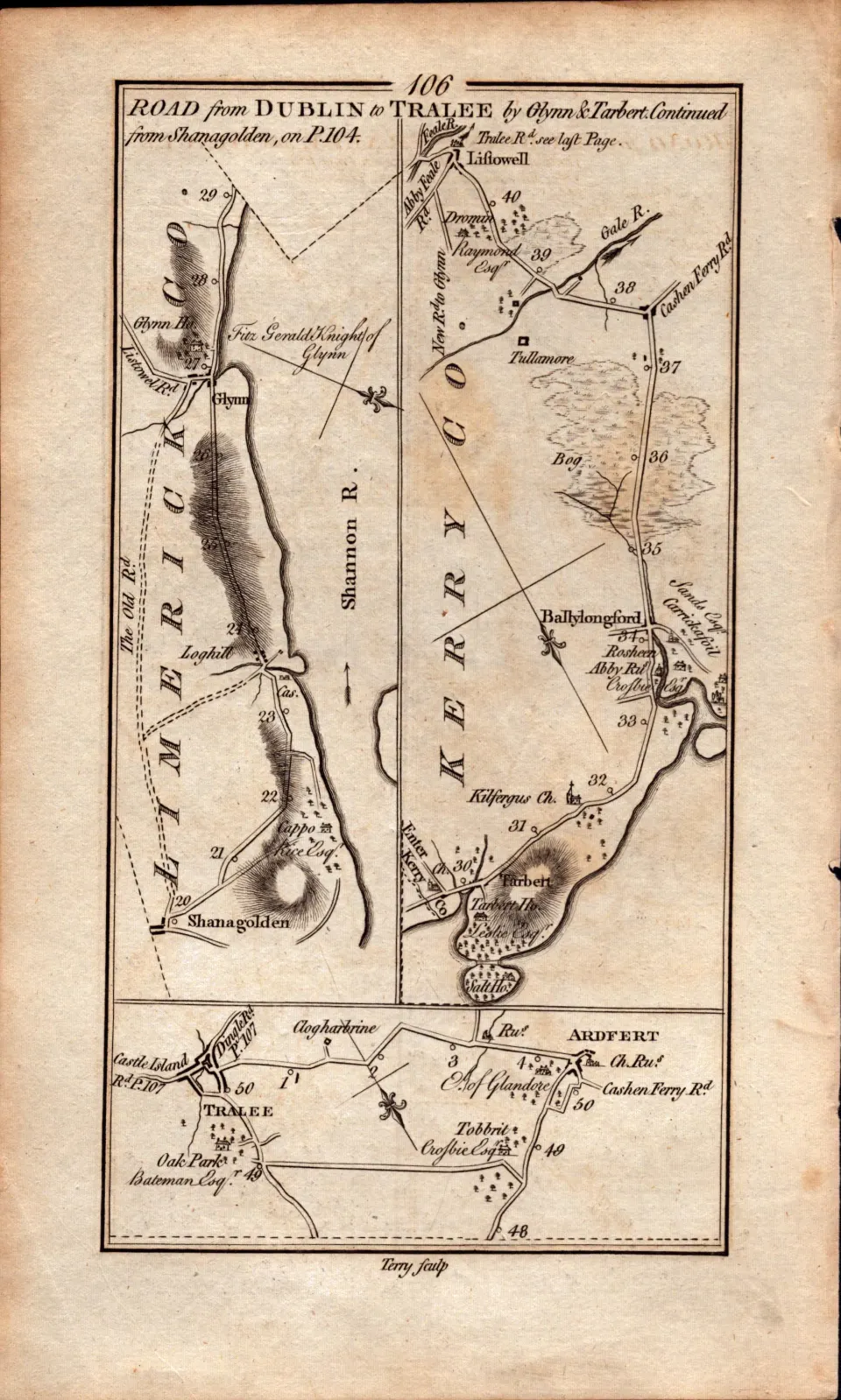 Ireland Rare Antique 1777 Map  Kerry Listowel Tralee Limerick Etc.