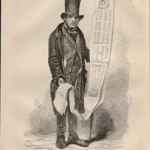 London The Long Song Seller Rare Antique 1864 Henry Mayhew Print.