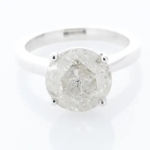 18ct White Gold Single Stone Prong Set Diamond Ring 5.00
