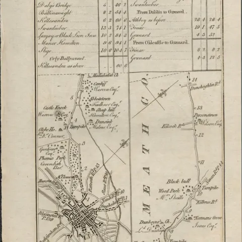 Taylor & Skinner 1777 Ireland Map Dublin to Sligo Trim Kildalkey Dunboyne.