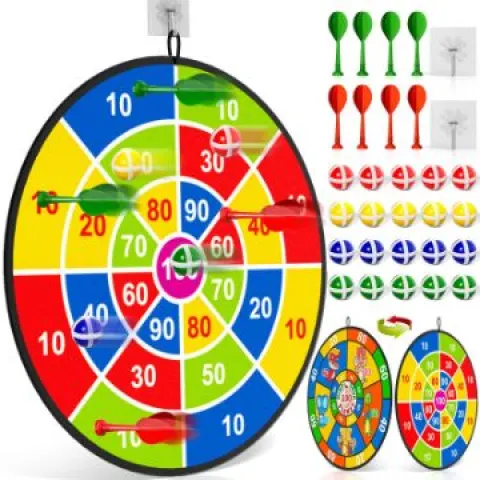 29 Inches Kids Dart Board Set, Boys Toys Double Sided Dartboard L19a