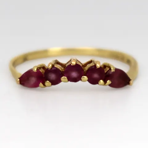 Vintage 5 Stone Amethyst 9ct Gold Ring