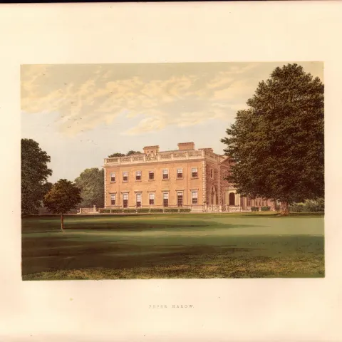 Peper Harow Godalming Surrey  Gilt-Edge Coloured Antique Book Plate.