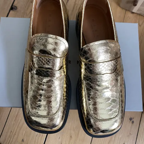 Marni gold loafers