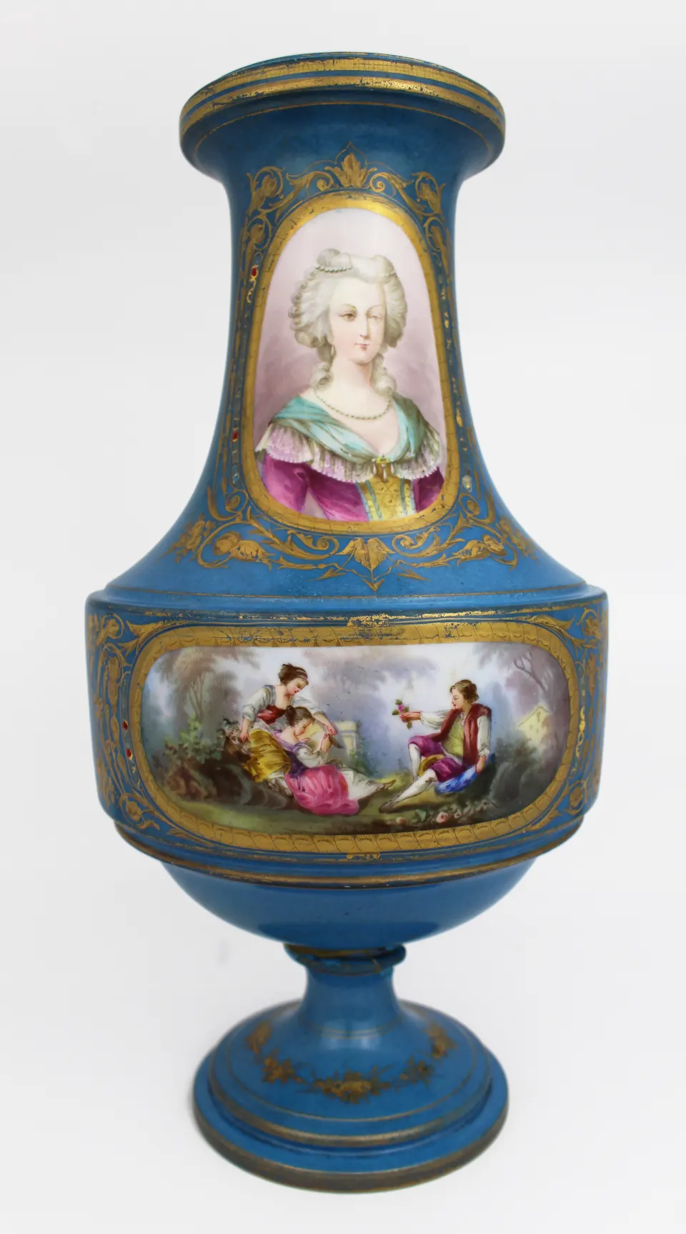 Antique Sevres Bleu Celeste Vase