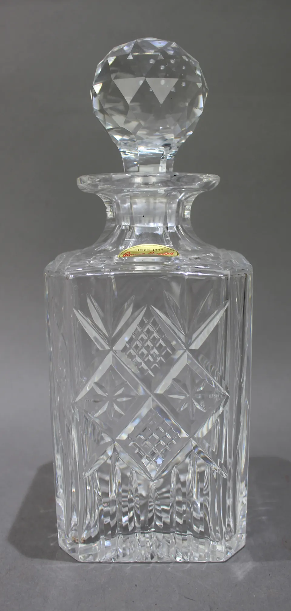 Vintage Royal Brierley Crystal Square Shaped Spirit Decanter