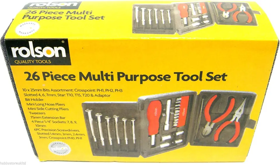 10 x Rolson Mini Tri Fold Tool Kit 26pc RRP 13.99 ea