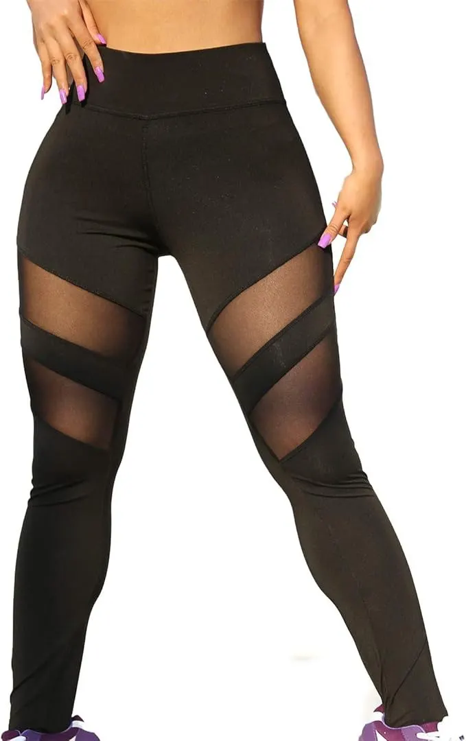 Leggings For Women UK Sexy Mesh Patchwork, Medium