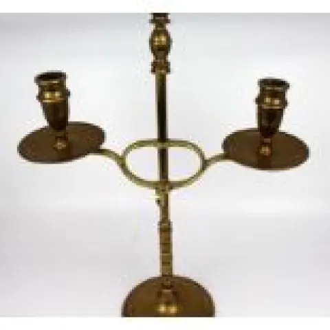 Vintage Brass Adjustable Twin Branch Candelabra