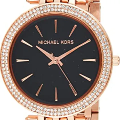 Michael Kors MK3402 Darci Black & Rose Gold Tone Stainless Steel Ladies Watch