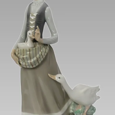 Lladro Girl with Geese Figurine