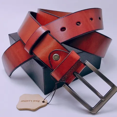 10 Vintage Style Brown Boxed Italian Leather Belts 40''-44''