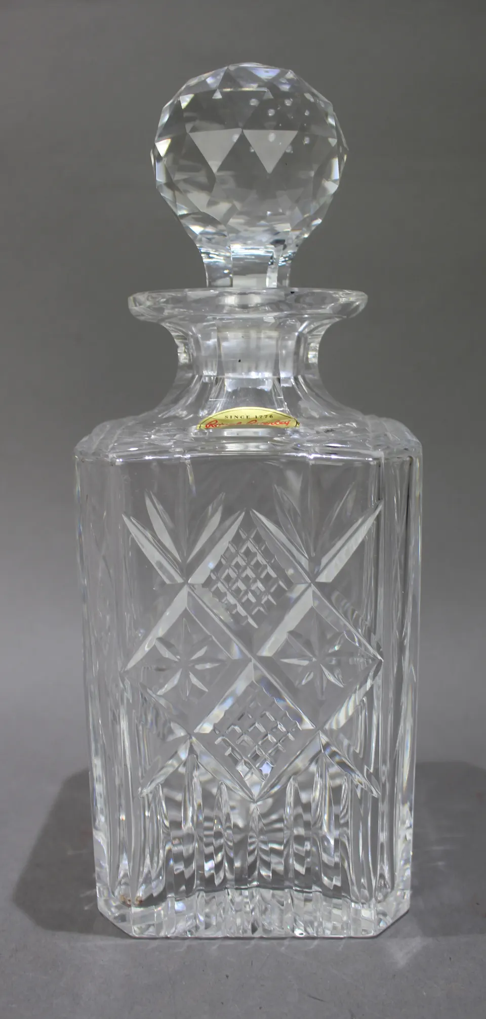 Vintage Royal Brierley Crystal Square Shaped Spirit Decanter