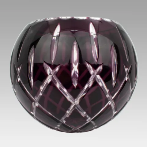 Gorham Crystal Amethyst Overlay Crystal Bowl