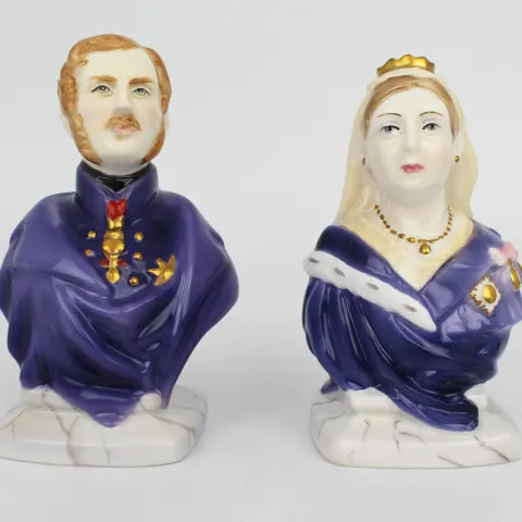 Pair of Royal Worcester Victoria & Albert Candle Snuffers