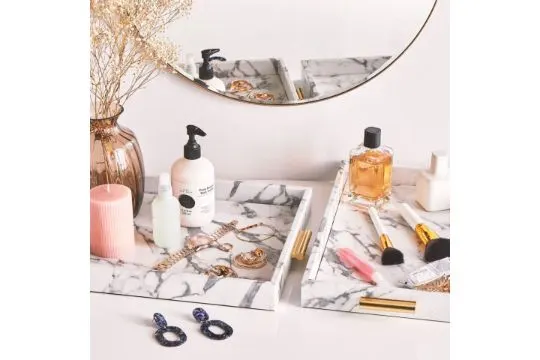 Set of 2 Beautify Marble Organiser Trays. RRP £34.99 ea