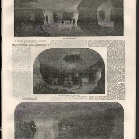 Visit To The Salt Mines Of Cheshire 1850 Antique Newspaper.