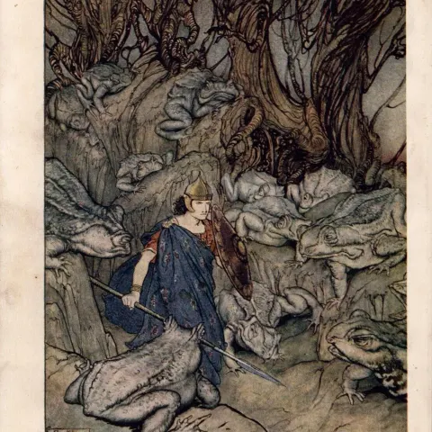 Becuma and the Giant Toads 1924 Irish Fairy Tales Arthur Rackham.