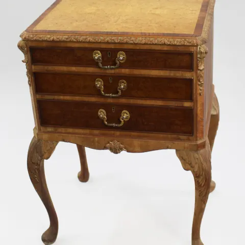Early 20th c. Carved Walnut Footed Cutlery Chest