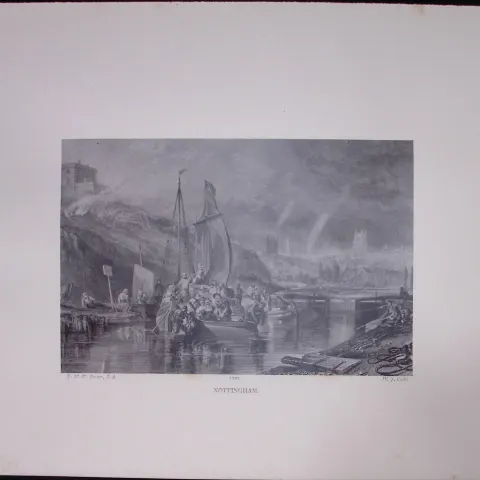 J.M.W Turner Rare “City of Nottingham” 1873 Picturesque Views in England-57