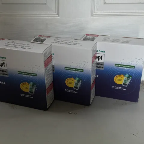 3 X Bausch & Lomb EasySept Peroxide Solution 3 x 360ml NEW SEALED BOXES