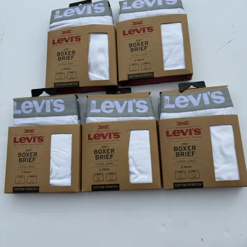 5 x 2 Pack Levis Boxers White Size XL