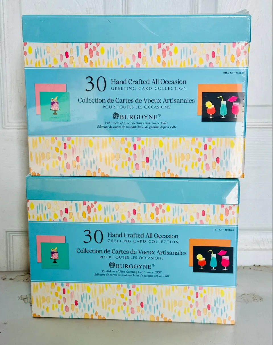 2 x Burgoyne 30 Handmade Embellished All Occasion Greeting Card