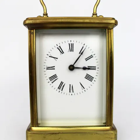 Fine Brass Carriage Clock c.1910 with Travelling Case