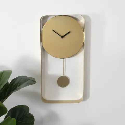 Modern Gold Metal Wall Clock RRP - £60
