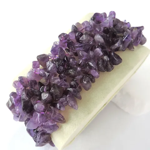 Chunky Amethyst Stone Chip Stretch Bracelet 'New'