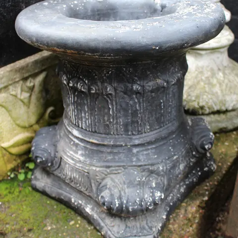 Vintage Painted Composite Stone Pedestal Stand