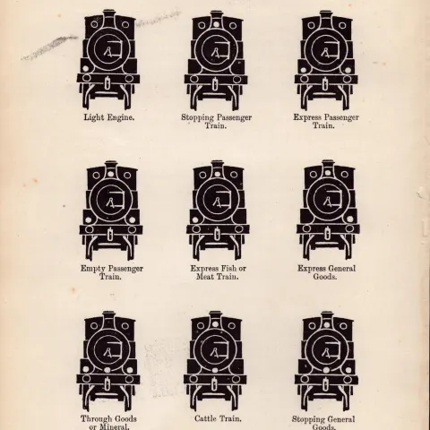 Train Lamps Clearing House Universal Code Detailed Antique Book Plate.