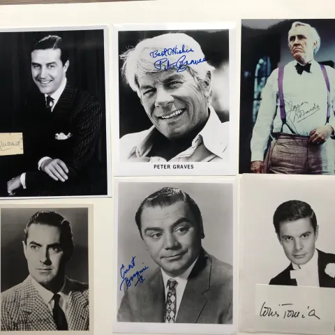 Tyrone Power, Peter Graves, Ernest Borgnine & more original signatures.