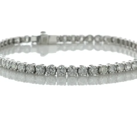 18ct White Gold Tennis Diamond Bracelet 4.83 Carats