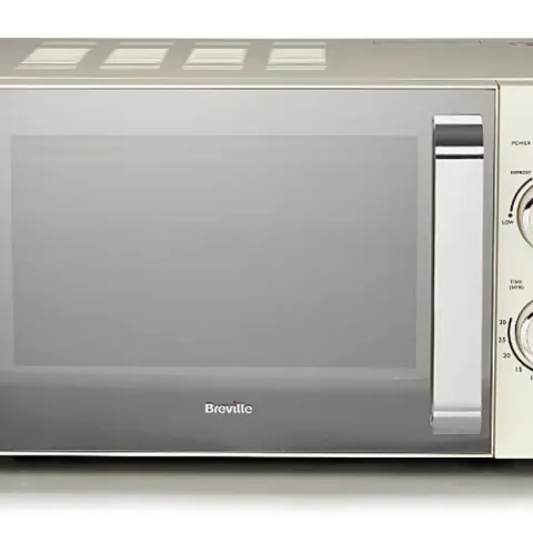 (143/6O) Lot RRP £161. 3x Microwave Items. 1x Breville BRE997SSG Microwave RRP £50. 1x Candy CMG-17