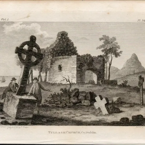 Tullaght Church Tallaght Dublin 1791 Francis Grose Antique Print