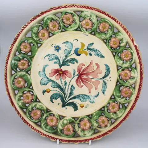 Large Hand Painted Continetal Ceramic Charger