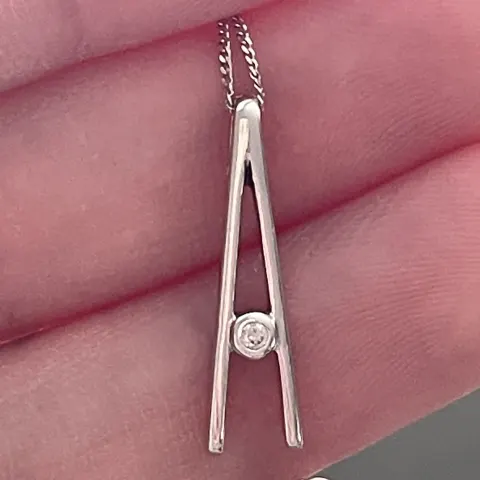 Diamond "A" Pendant Necklace