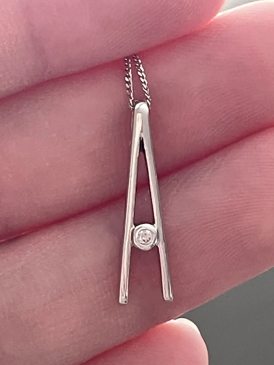 Diamond "A" Pendant Necklace