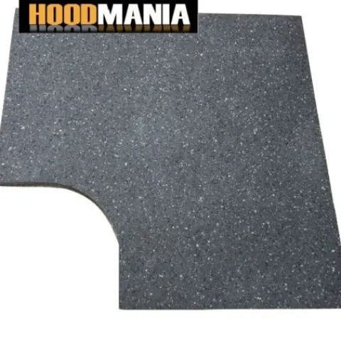 Wilsonart Earthstone Kitchen Worktop Corner Section Dark Grey 950mm x 950mm