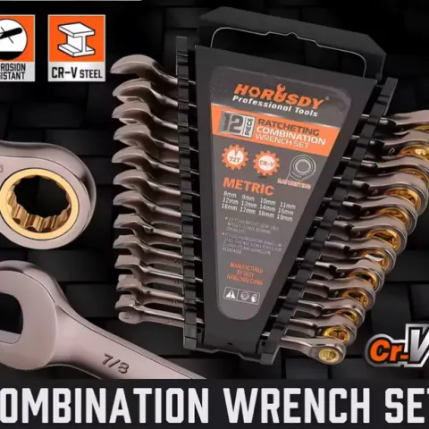 12-Piece Flex-Head Ratcheting Wrench Set